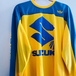 Reign VMX Suzuki Motocross Yellow & Blue Racing Jersey w/Padded Elbows